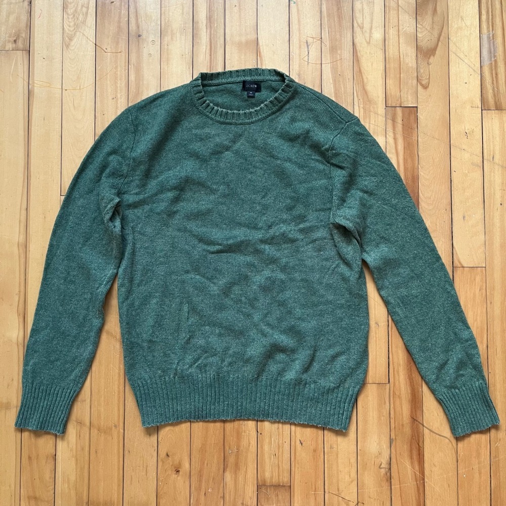 J.Crew Merino Wool Blend Crew Neck Sweater Green Size Medium